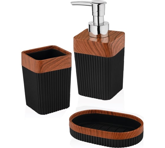 Набор для ванной комнаты VIALEX COLUMB 3 предмета арт CKB106A-black