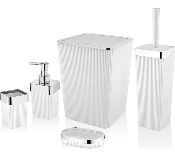 Набор для ванной комнаты VIALEX COLUMB 5 предметов арт CKB003-white