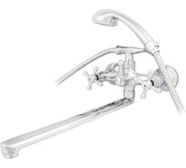 Смеситель для ванны Mix&Fix Соффрон двуручный, с аксессуарами, с L-изливом, 350 мм тов-114497