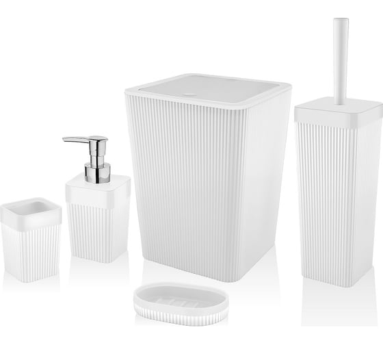 Набор для ванной комнаты 5 предметов VIALEX COLUMB арт CKB400T-white 1