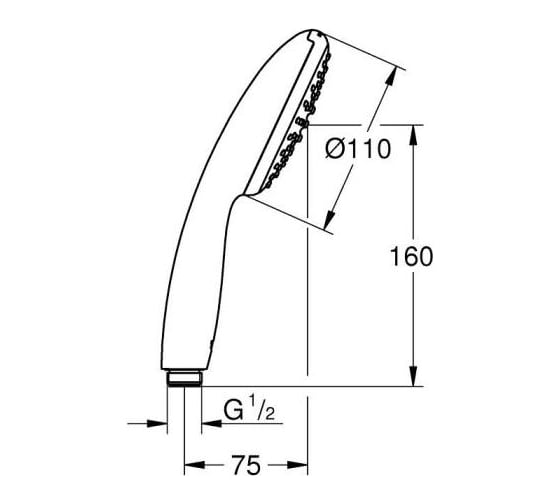 Ручной душ GROHE 27923003 Tempesta 110, 1 режим струи, 8.7 л/мин, хром (замена 27923001) 00000136679
