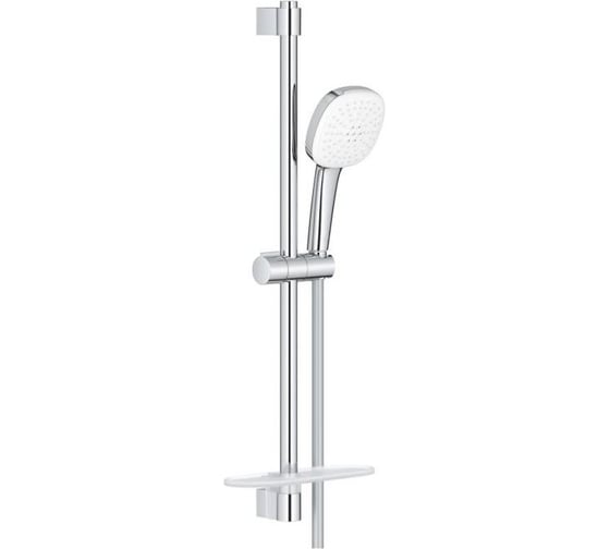 Душевой гарнитур GROHE 26907003 Tempesta Cube 110, 2 режима струи, душевая штанга 600 мм, шланг 1750 мм, полочка, хром (замена 27928002) 00000136597