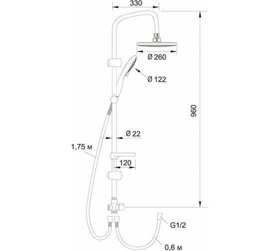 Семейный душ с наклейкой Latuno L80029
