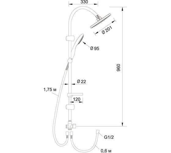 Семейный душ с наклейкой Latuno L80032