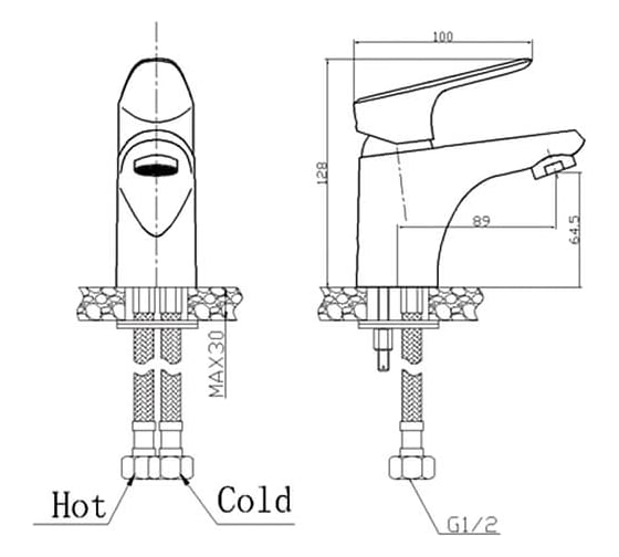 Однорычажный смеситель для раковины Raiber Metris R5501