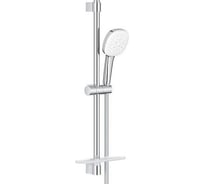 Душевой гарнитур GROHE 27576003 Tempesta Cube 110, 3 режима струи, душевая штанга 600 мм, шланг 1750 мм, 8.4 л/мин, полочка, хром (замена 27576002) 00000136598