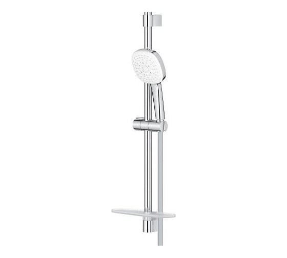 Душевой гарнитур GROHE 27576003 Tempesta Cube 110, 3 режима струи, душевая штанга 600 мм, шланг 1750 мм, 8.4 л/мин, полочка, хром (замена 27576002) 00000136598