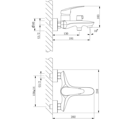 Смеситель для ванны Lemark LM0414C