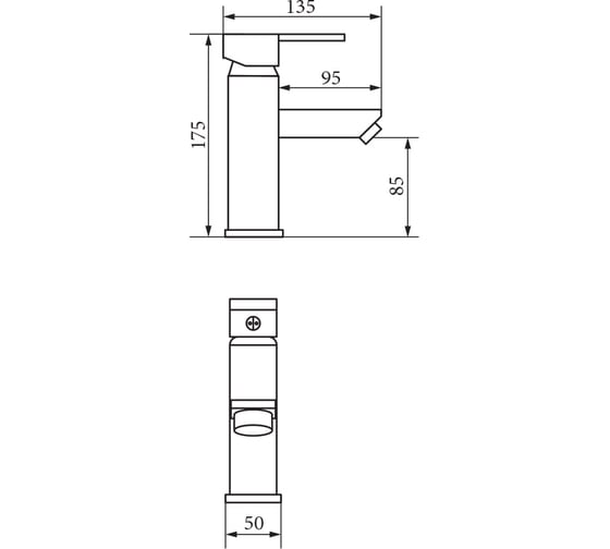 Смеситель для раковины Veragio Quartet монокомандный, хром VR.QRT-4610.CR
