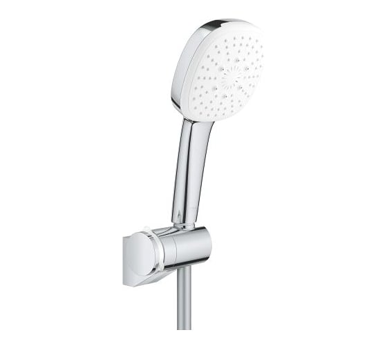 Душевой набор GROHE 27584003 Tempesta Cube 110, 3 режима струи, настенный держатель, шланг 1750 мм, 8,4 л/мин, хром (замена 27584002) 00000136601