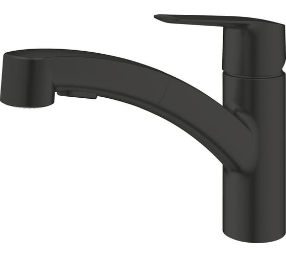 Смеситель для кухонной мойки GROHE 303072431 Start 2021 низкий выдвижной излив, цвет матовый черный 00000130260