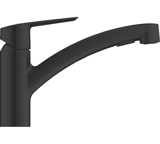 Смеситель для кухонной мойки GROHE 303072431 Start 2021 низкий выдвижной излив, цвет матовый черный 00000130260