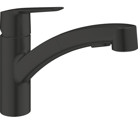 Смеситель для кухонной мойки GROHE 303072431 Start 2021 низкий выдвижной излив, цвет матовый черный 00000130260