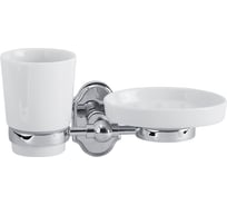 Стакан с мыльницей настенный, хром/керамика STANFORD