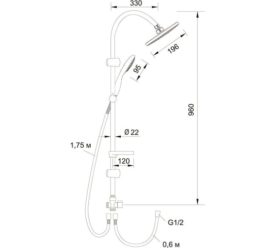 Семейный душ с наклейкой Latuno L80038