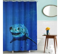 Шторка для ванны Melodia della vita тканевая MZ-44 Акула 180х200 см 20814