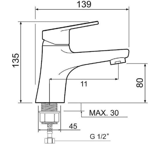 Смеситель для умывальника РМС SL132-001F