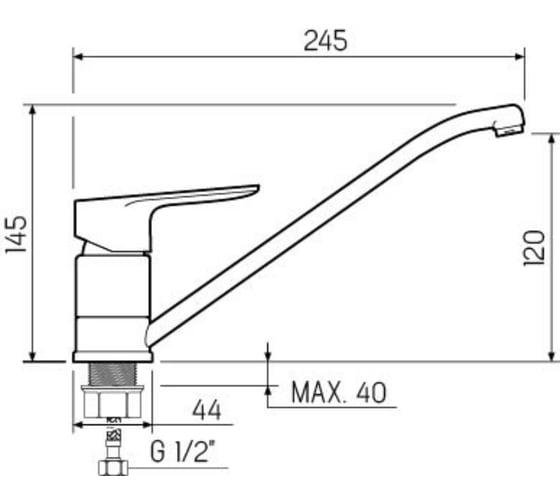 Смеситель для кухни Ростовская мануфактура сантехники SL131-004F-25