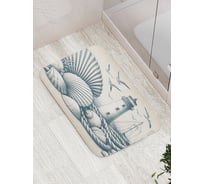 Коврик для ванной комнаты и туалета противоскользящий JoyArty "Маяк в ракушках" 52x77 см bath_sd1106