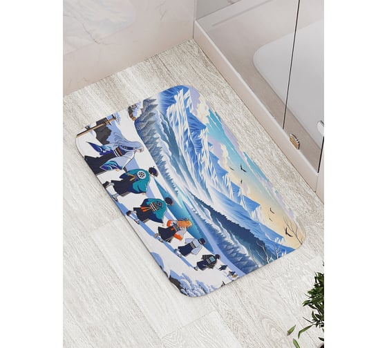 Коврик для ванной комнаты и туалета противоскользящий JoyArty "Аниме в горах" 52x77 см bath_sd1392 1