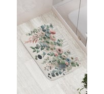 Коврик для ванной комнаты и туалета противоскользящий JoyArty "Нежные цветы и эвкалипт" 52x77 см bath_sd1437