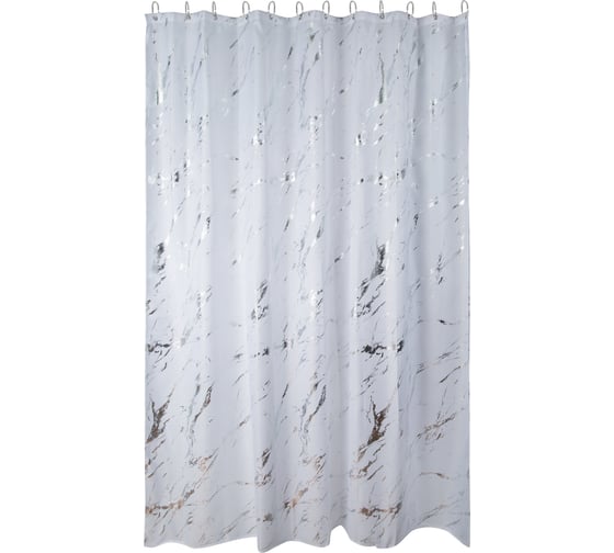 Штора для ванной белая EG Marble 551