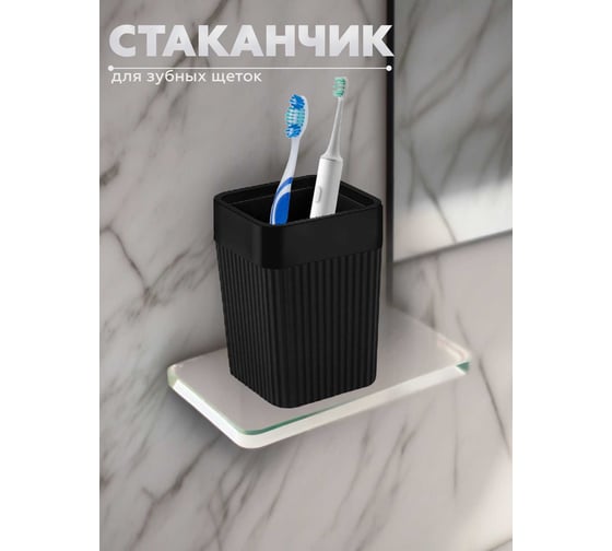 Стаканчик для зубных щеток VIALEX COLUMB CKB403T-black