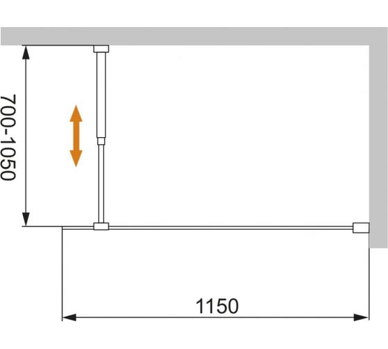 Душевая перегородка Cezares LIBERTA-L-1-115-C-Cr
