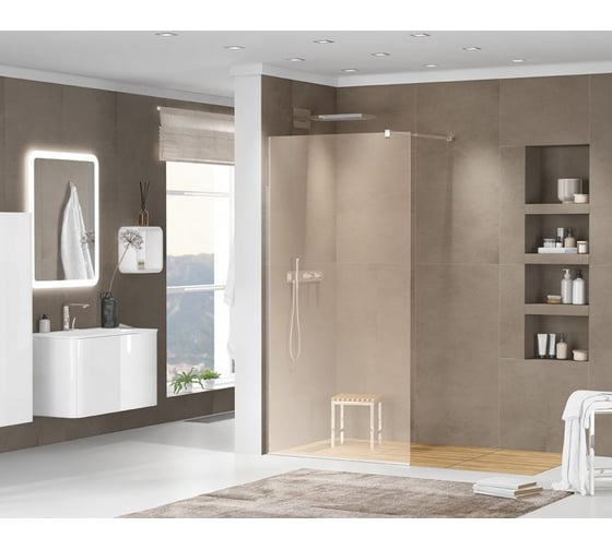 Душевая перегородка Cezares LIBERTA-L-1-80-BR-Cr
