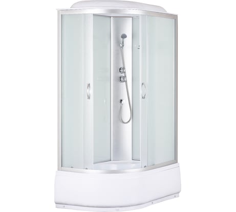 Душевая кабина без гидромассажа Taliente 120х80х215 см, асимметричная, правая, матовое стекло, белые задние стенки TA-12080M(R)