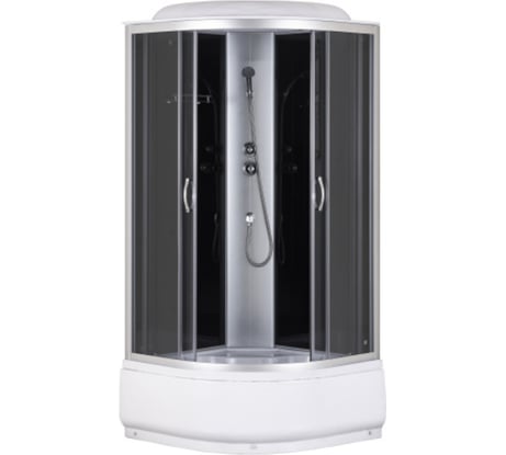 Душевая кабина без гидромассажа Taliente 90х90х215 см, четверть круга, тонированное стекло, черные задние стенки TA-9090G