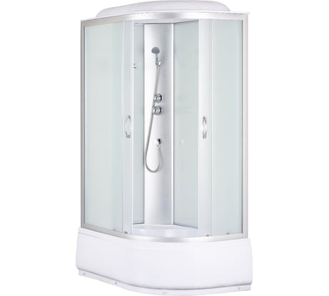 Душевая кабина без гидромассажа Taliente 120х80х215 см, асимметричная, левая, матовое стекло, белые задние стенки TA-12080M(L)