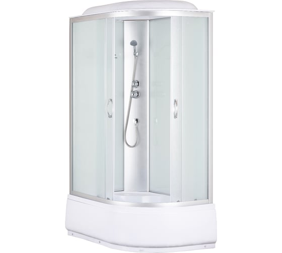 Душевая кабина без гидромассажа Taliente 120х80х215 см, асимметричная, левая, матовое стекло, белые задние стенки TA-12080M(L) 1
