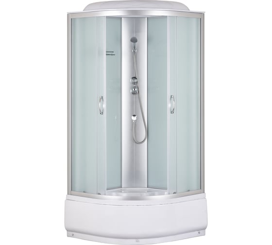 Душевая кабина без гидромассажа Taliente 90х90х215 см, четверть круга, матовое стекло, белые задние стенки TA-9090M 1