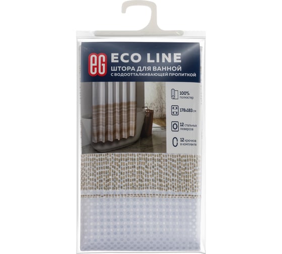 Штора для ванной EG ЕГ ECO LINE Песочная 538