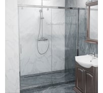 Дверь в душевую нишу GuteWetter GWMPSLD862 100x200 см, профиль хром блестящий, цвет стекла бесцветный, стекло закаленное 8 мм / 6 мм 4698032992040