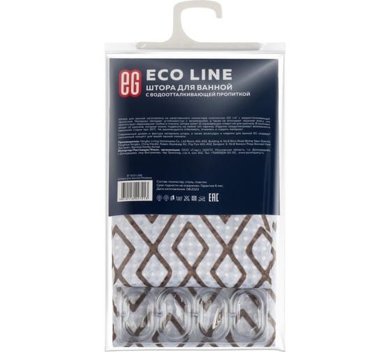 Штора для ванной EG ЕГ ECO LINE Мозаика 539 1