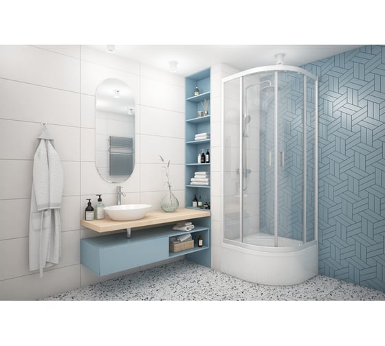 Душевое ограждение МетаКам Классик 900 стекло прозрачное KSP_011745 4620034052637