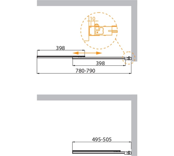 Душевая шторка на ванну Cezares SLIDER-VF-11-80/150-C-Cr