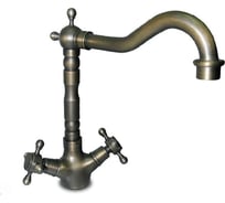 Смеситель для кухни GranFest GF Ретро, двухвентильный, бронза 20608 BR