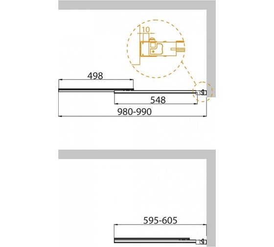 Душевая шторка на ванну Cezares SLIDER-VF-11-100/150-C-Cr