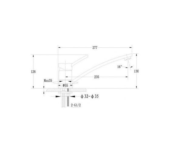 Смеситель для кухни EWIGSTEIN EW низкий, D-40 мм, крем 17240042 крем