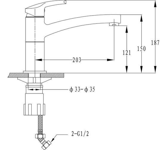 Смеситель для кухни EWIGSTEIN EW литой D-40 mm, шоколад 25235007