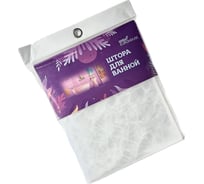 Штора для ванной EUROHOUSE EVA 3D, белая, 180x180см, 12 пластиковых колец, мозаичное стекло 16234