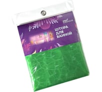 Штора для ванной EUROHOUSE EVA 3D, зеленая, 180x180см, 12 пластиковых колец, мозаичное стекло 16233