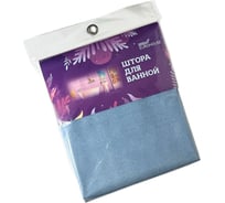 Штора для ванной EUROHOUSE PEVA, 180x180см, 12 пластиковых колец, синий градиент 16241