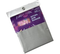 Штора для ванной EUROHOUSE PEVA, 180x180см, 12 пластиковых колец, серый градиент 16240