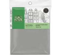 Штора для ванной EUROHOUSE PEVA, 180x180см, 12 пластиковых колец, серый градиент 16240