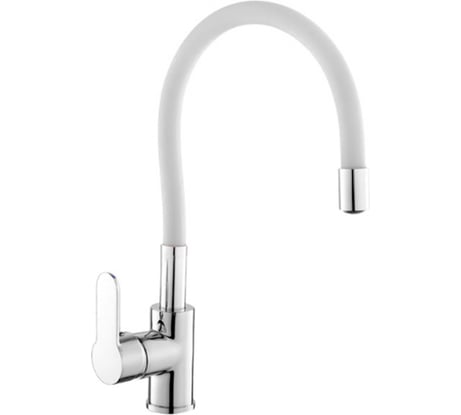 Смеситель для кухни MATRIX Елочка 40 мм, белый, силиконовый излив 4005 SMF-398001/WT