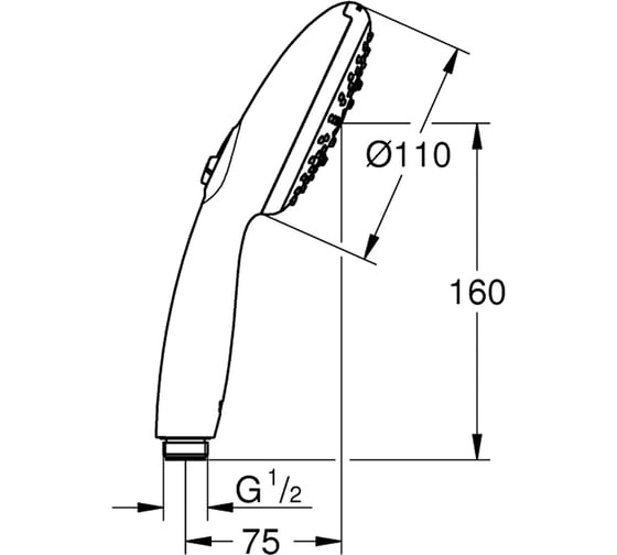 Ручной душ GROHE Tempesta 110, 3 режима струи, 13.5 л/мин, хром 28261003 00000136782